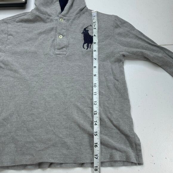 Polo Ralph Lauren Big Pony Hoodie Shirt Boys Small Classic Preppy Casual Neutral - Picture 7 of 9